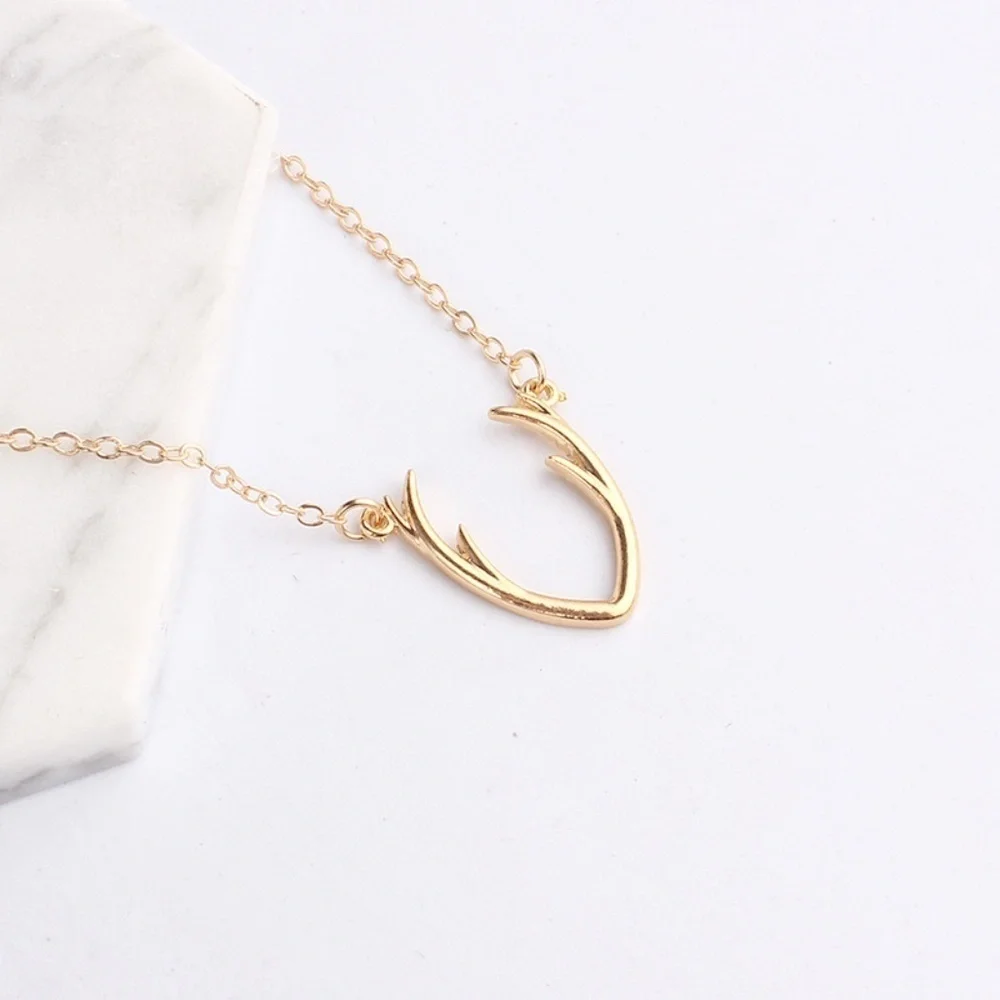 *MICAELA* Gold Simple Antler Fashion Necklace